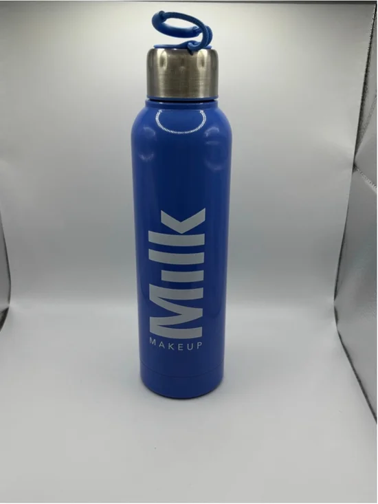 Milk Makeup Water Bottle Blue Stainless Steel Reusable NWOT - Picture 3 of 4
